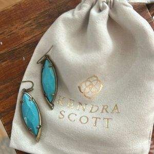 Kendra Scott Drop Turquoise Earrings with dust bag